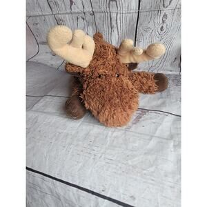 Aurora Plush Brown Reindeer Moose Elk Deer Realistic Stuffed Animal Beanbag 12"